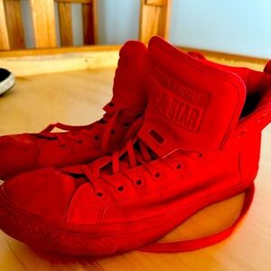 Men’s Red Converse High Tops - Size 11